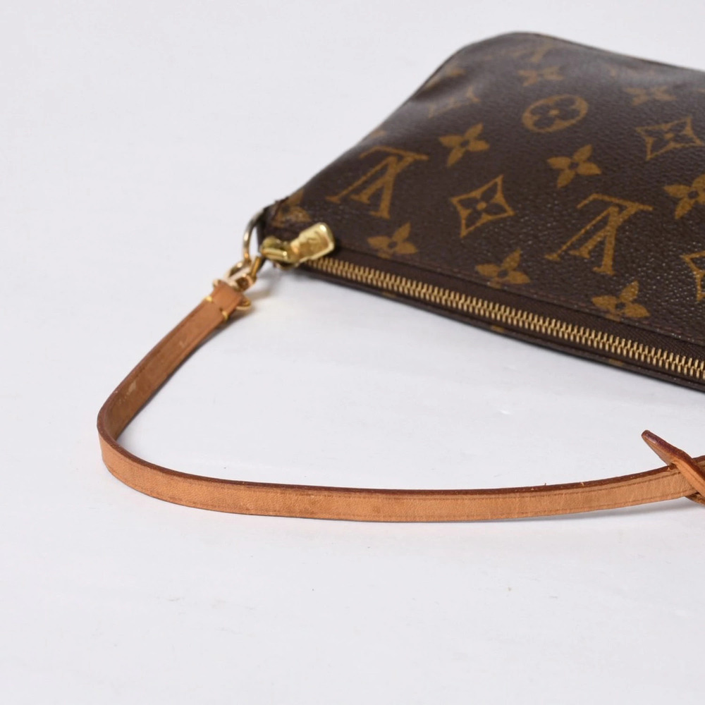 LOUIS VUITTON Pochette Accessoires Accessory Pouch Clutch Monogram Brown Leather - Picture 8 of 13
